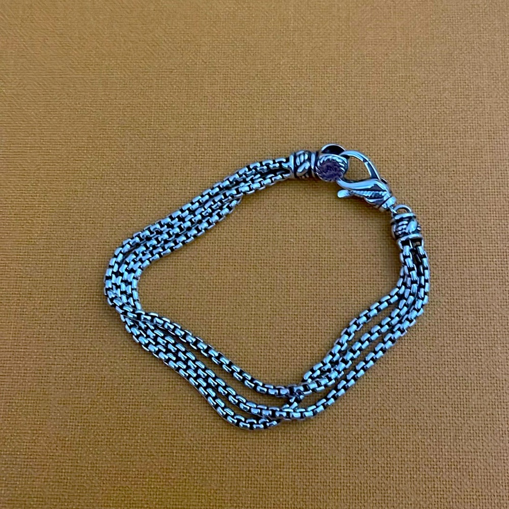 JAI sterling silver triple strand bracelet